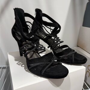 Impo Stretch Elegant Black Strappy Heels